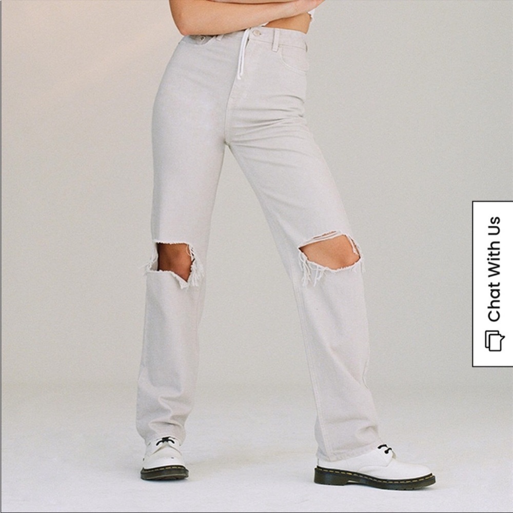 PacSun Grey Distressed Boyfriend Jeans